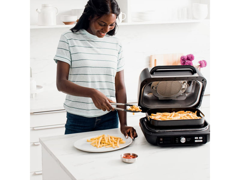 Ninja IG600C Foodi XL Pro 5-in-1 Indoor Grill & Griddle with 4-Quart Air Fryer, Roast, and Bake