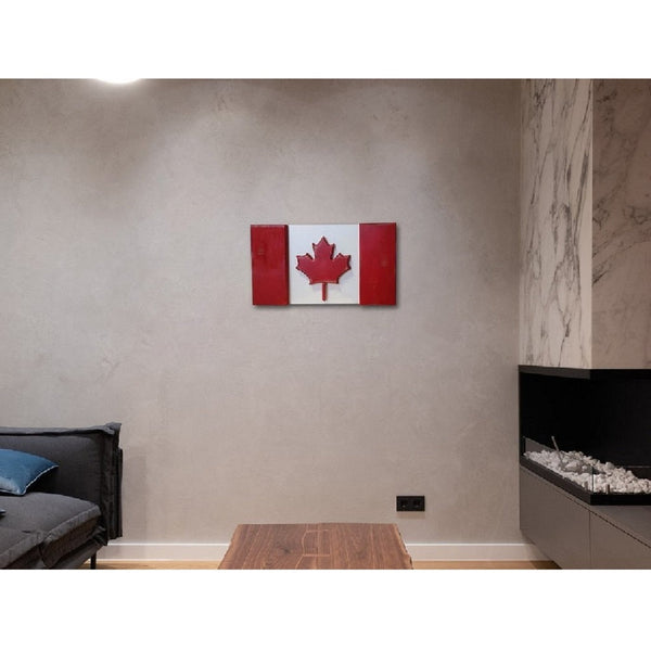 Canada Flag Vintage Berry with Vintage White Finish