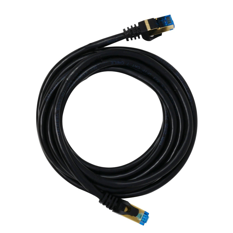 QualGear QG-CAT7R-10FT-BLK CAT 7 S/FTP Ethernet Cable Length 10 feet - 26 AWG, 10 Gbps, Gold Plated Contacts, RJ45, 99.99% OFC Copper, Color Black