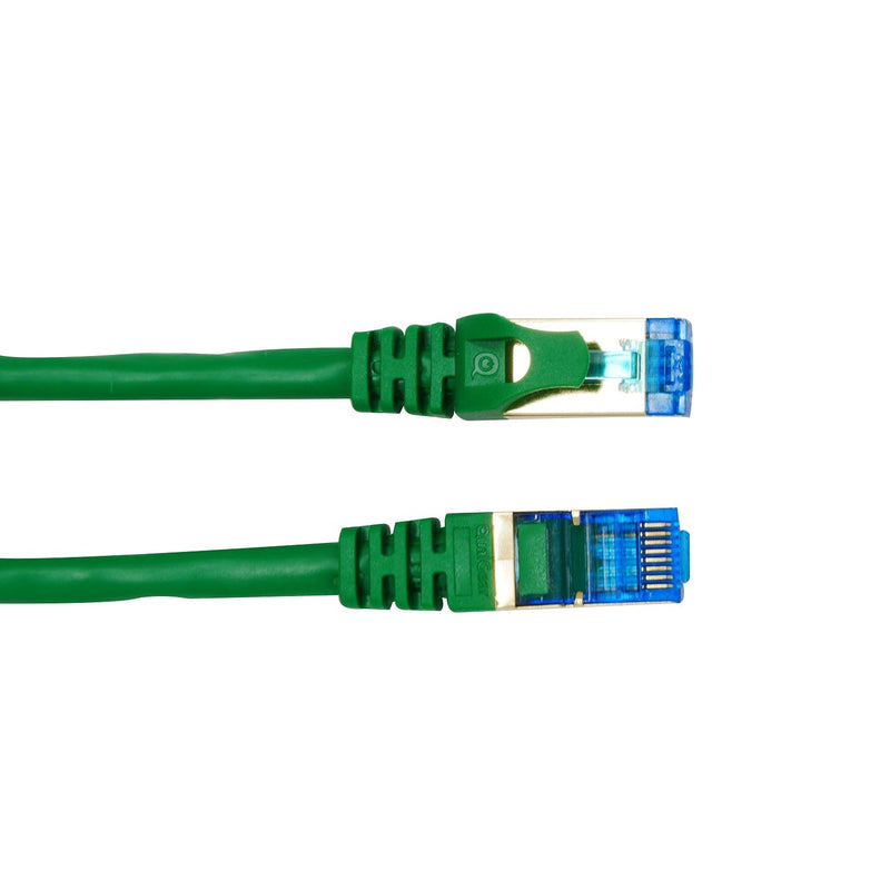 QualGear QG-CAT7R-10FT-GRN CAT 7 S/FTP Ethernet Cable Length 10 feet - 26 AWG, 10 Gbps, Gold Plated Contacts, RJ45, 99.99% OFC Copper, Color Green