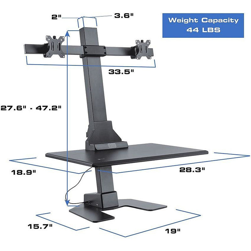 OPEN BOX - Star Ergonomics Dual Monitor Electric Sit-Stand Workstation Premium Series- SE05E2WB