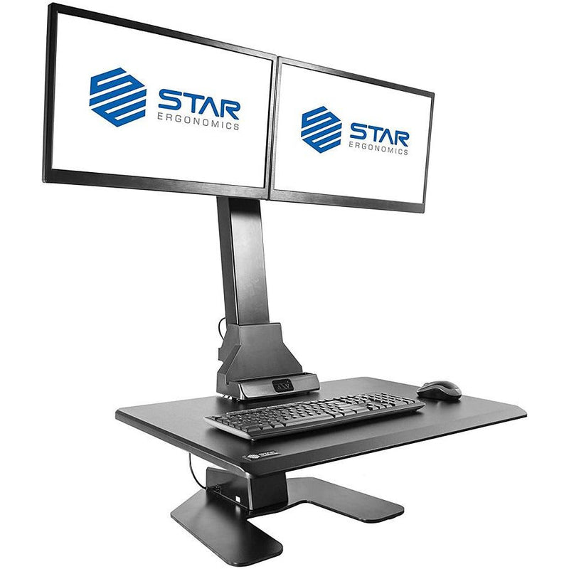 Star Ergonomics Dual Monitor Electric Sit-Stand Workstation Premium Series- SE05E2WB