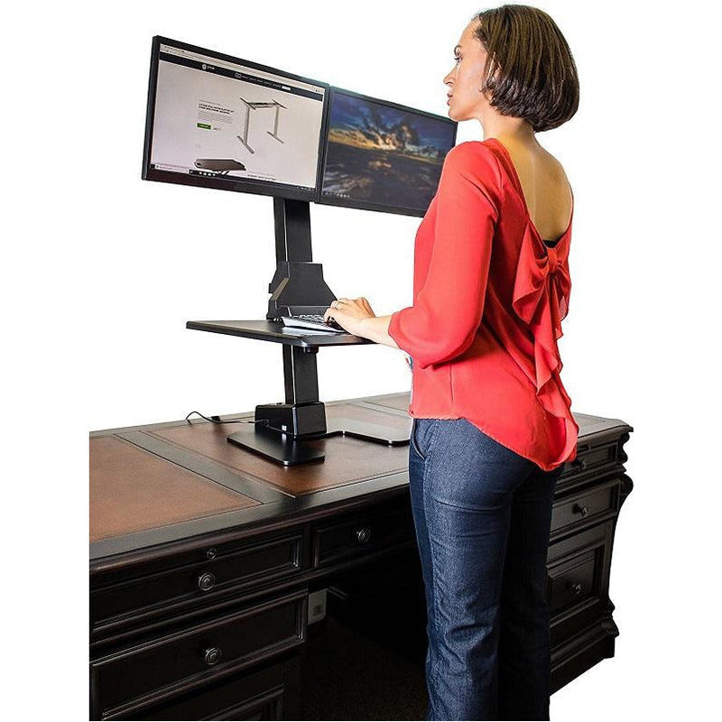 OPEN BOX - Star Ergonomics Dual Monitor Electric Sit-Stand Workstation Premium Series- SE05E2WB