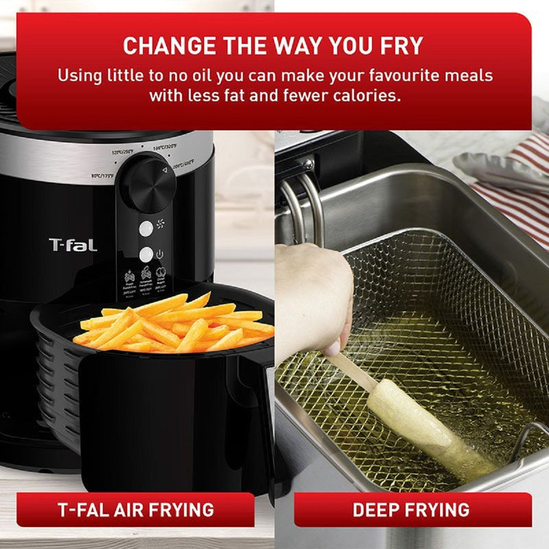 T-fal EY120850 Fry Easy Fry Compact Large Air Fryer- (Manufacturer Refurbished - Comes with 1 year Manufacturer Warranty)